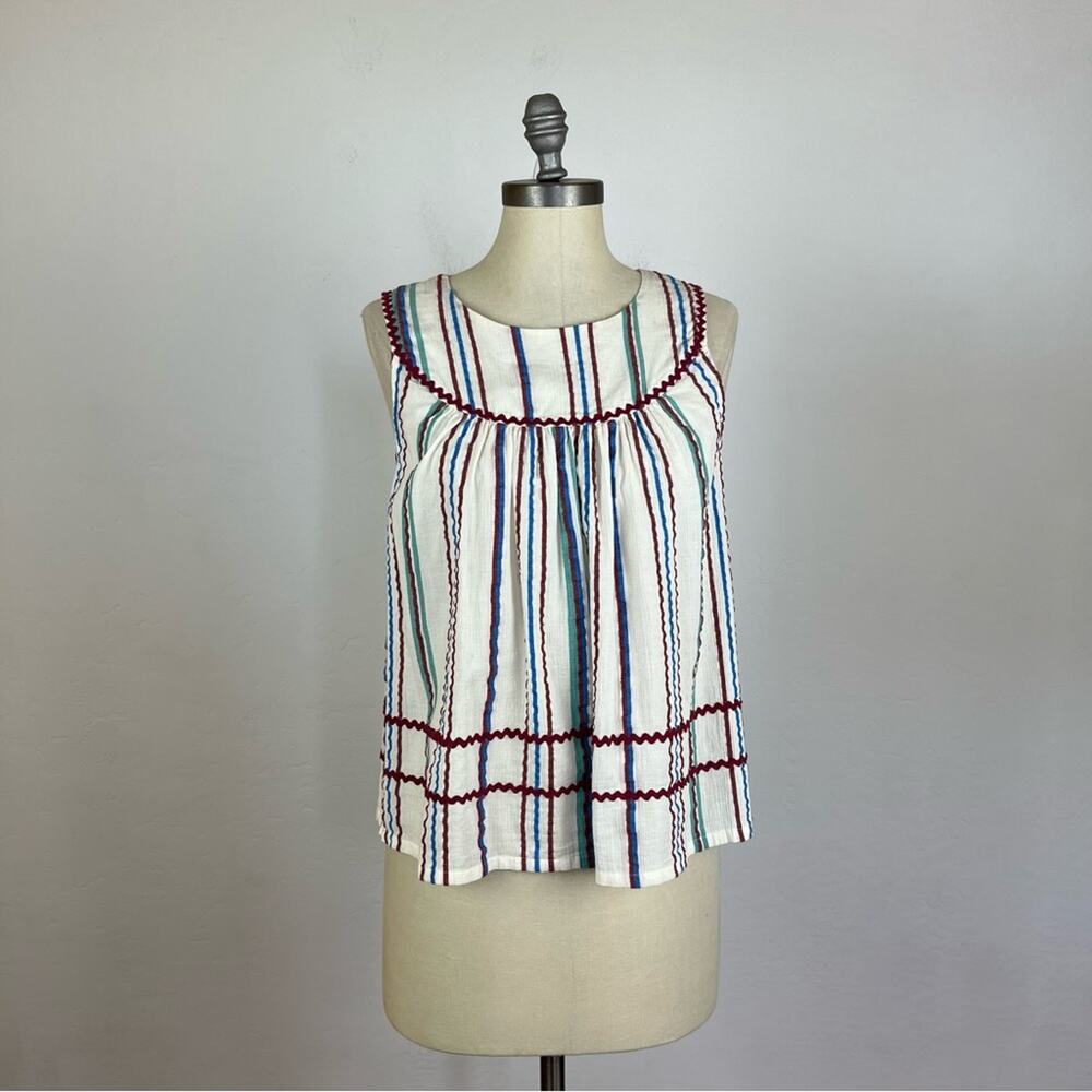 Madewell Rickrack Swing Tank in Stripe - Picture 2 of 8